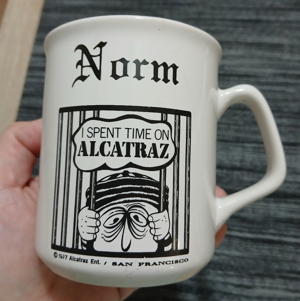 EUC 1977 The Muggers Inc. Alcatraz Funny Coffee Mug